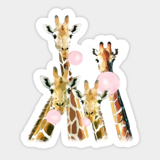 Funny giraffe bubble gum Sticker